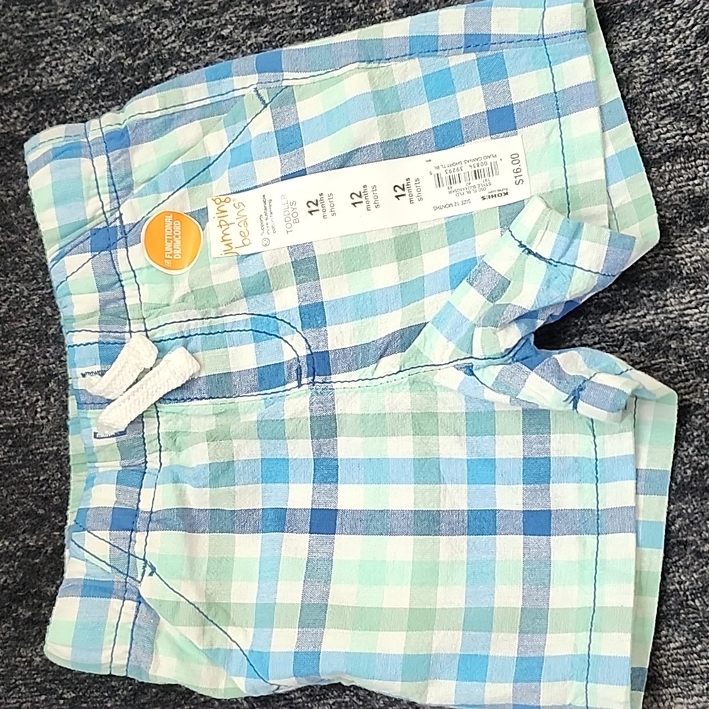 Jumping Beans 12 Month Plaid Canvas Short